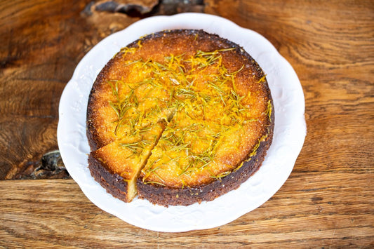 Almond Polenta Cake with Rosemary Syrup